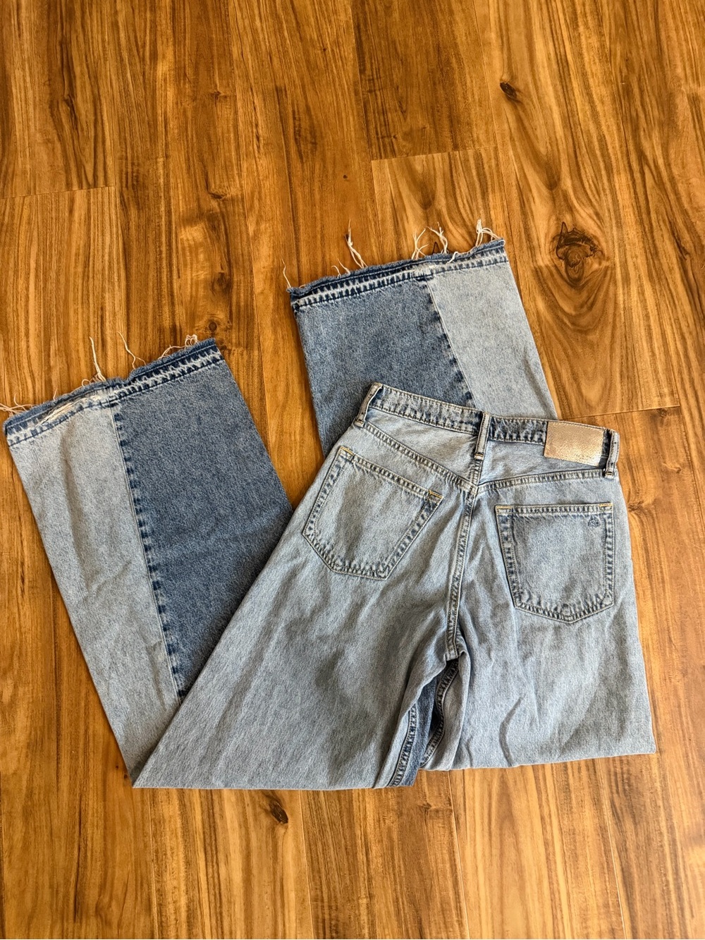 rag & bone Sofie Two-Tone High-Rise Wide-Leg Jeans - Picture 5 of 8